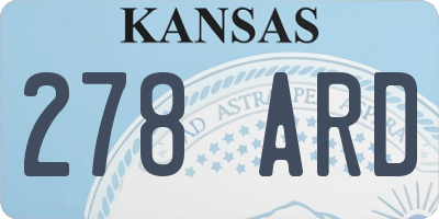 KS license plate 278ARD
