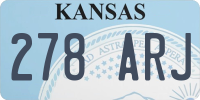 KS license plate 278ARJ