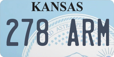 KS license plate 278ARM