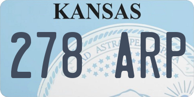 KS license plate 278ARP