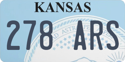 KS license plate 278ARS