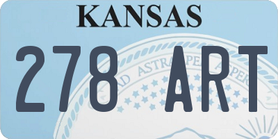 KS license plate 278ART