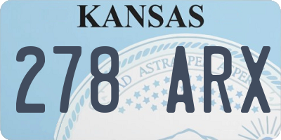 KS license plate 278ARX