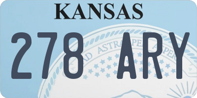 KS license plate 278ARY
