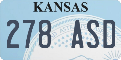 KS license plate 278ASD