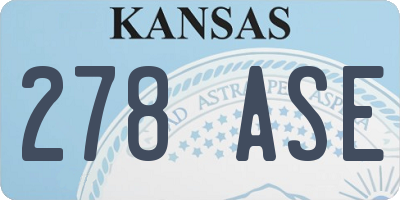 KS license plate 278ASE