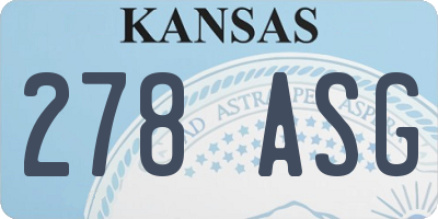 KS license plate 278ASG