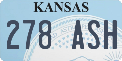KS license plate 278ASH