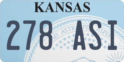 KS license plate 278ASI