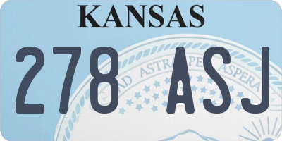 KS license plate 278ASJ