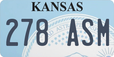 KS license plate 278ASM