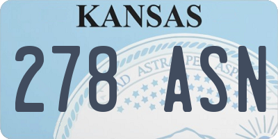 KS license plate 278ASN