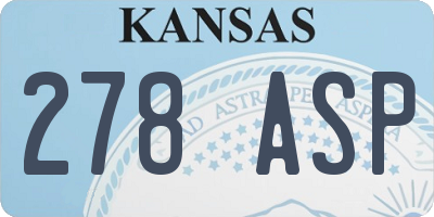 KS license plate 278ASP