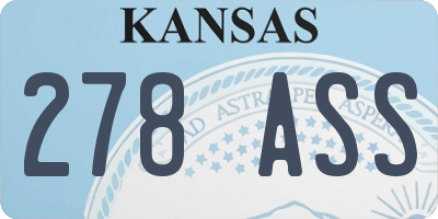 KS license plate 278ASS