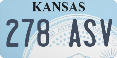 KS license plate 278ASV