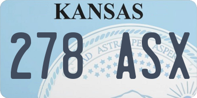KS license plate 278ASX