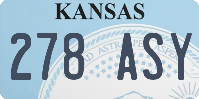 KS license plate 278ASY
