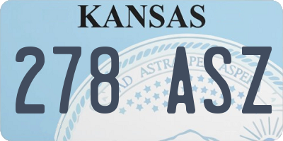 KS license plate 278ASZ