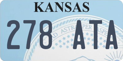 KS license plate 278ATA