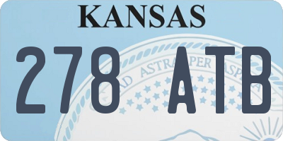 KS license plate 278ATB