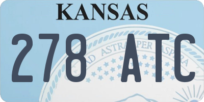 KS license plate 278ATC