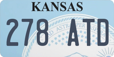 KS license plate 278ATD