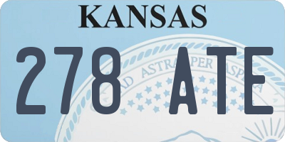 KS license plate 278ATE