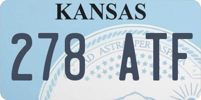 KS license plate 278ATF