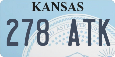 KS license plate 278ATK