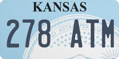 KS license plate 278ATM