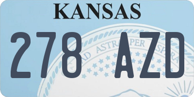 KS license plate 278AZD