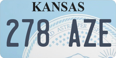 KS license plate 278AZE