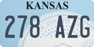 KS license plate 278AZG