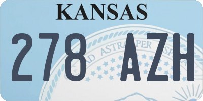 KS license plate 278AZH