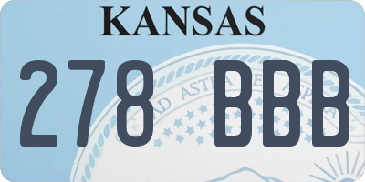 KS license plate 278BBB