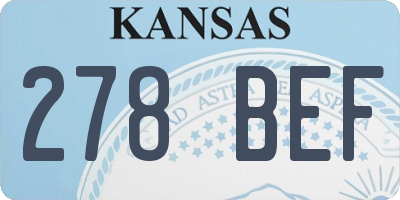 KS license plate 278BEF