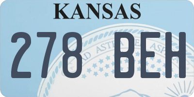 KS license plate 278BEH