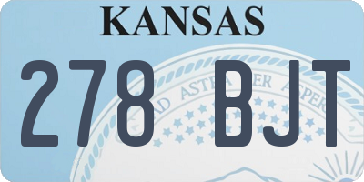 KS license plate 278BJT