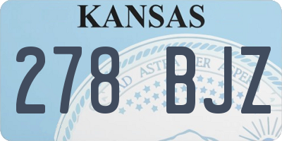 KS license plate 278BJZ