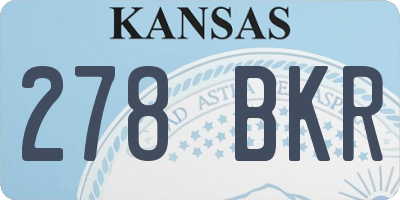 KS license plate 278BKR