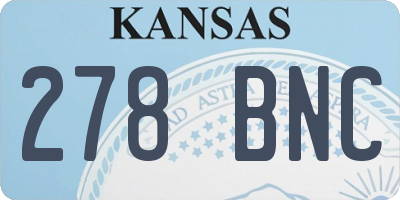 KS license plate 278BNC