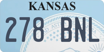 KS license plate 278BNL