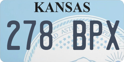KS license plate 278BPX