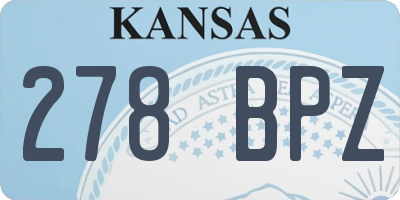 KS license plate 278BPZ