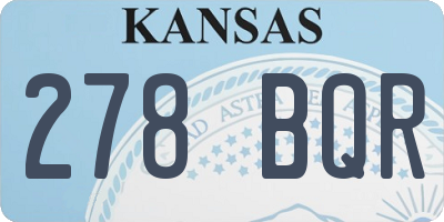 KS license plate 278BQR