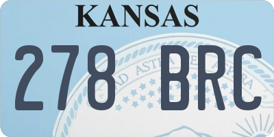 KS license plate 278BRC