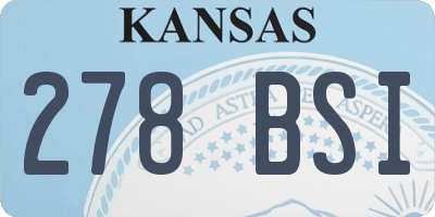 KS license plate 278BSI