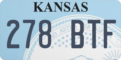 KS license plate 278BTF