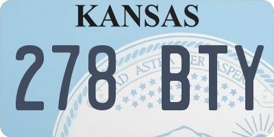 KS license plate 278BTY