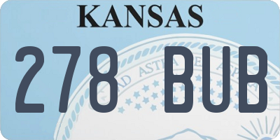 KS license plate 278BUB